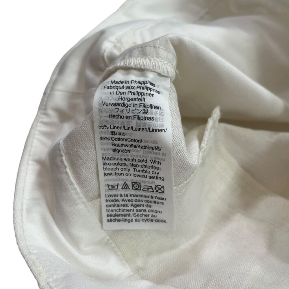 J.Crew Factory NWT Women's White Linen Blend Scalloped Hem 4" Shorts Size 12 - Picture 7 of 13